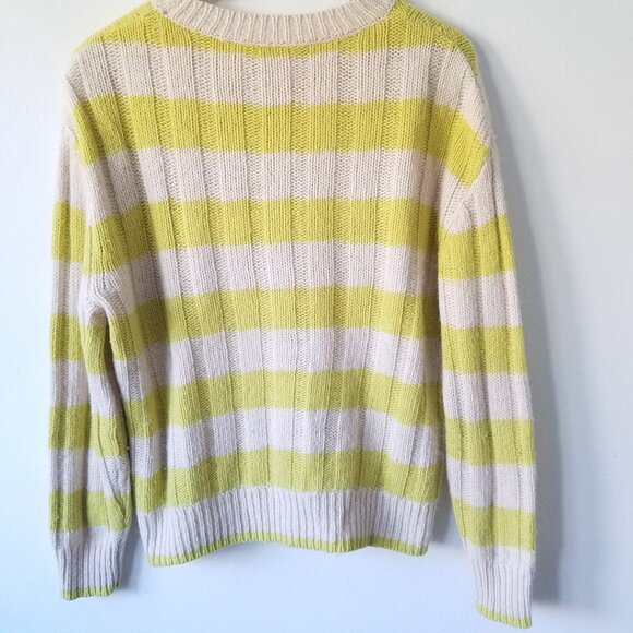 Lanius Wool Alpaca Blend Crew Neck Striped Relaxed Pull Over Sweater Size 36 - Picture 9 of 13